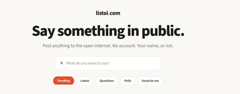 Meet Listoi.com — Say Something in Public, No Account Needed