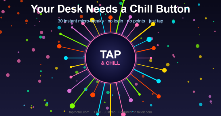Your Brain Needs a Chill Button — Meet TapToChill.com